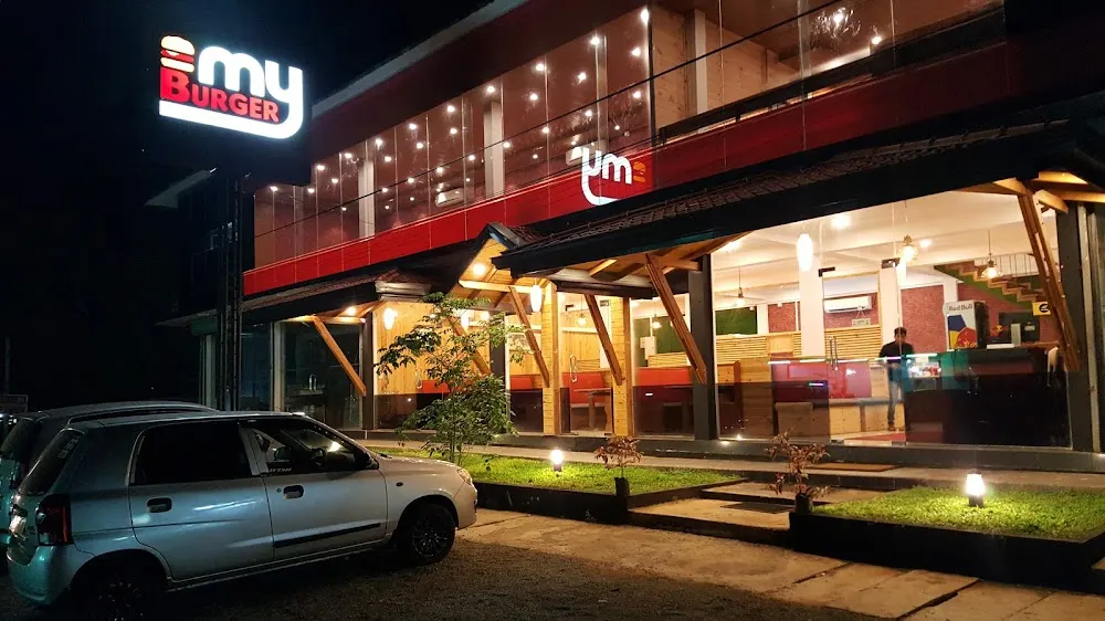 MyBurger Family Restaurant Anuradhapura exterior at night