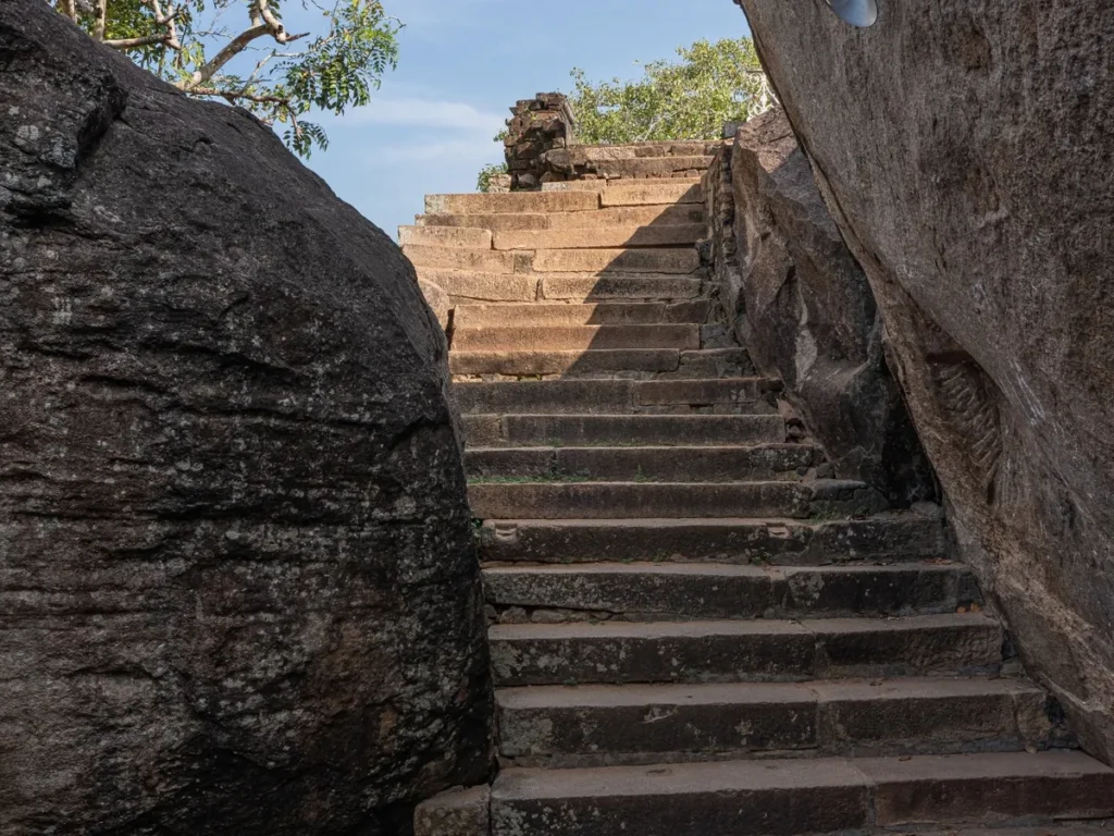 Isurumuniya Temple in Anuradhapura built among rock formations and ponds