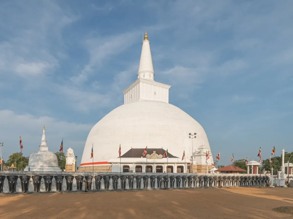 Ruwanwelisaya Stupa in Anuradhapura, one of the most sacred Buddhist sites in Sri Lanka